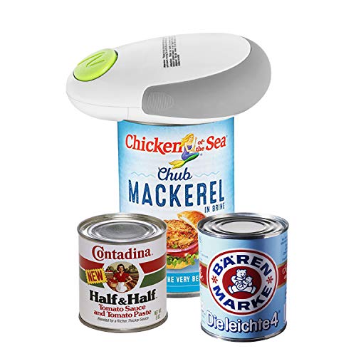 U/D Electric Can Opener, Safety Can Opener Smooth Edge, A button to