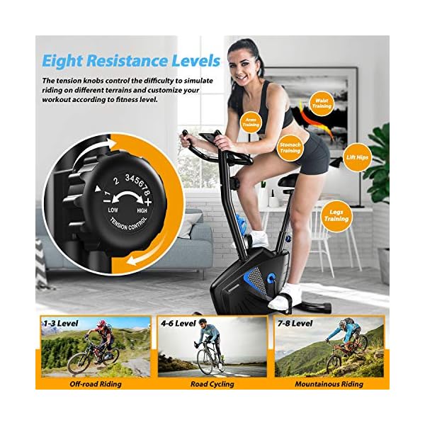 WINNOW Exercise Bike Fitness Bike Advanced Home Trainer Stationary Bike Adjustable Magnetic Resistance for Home Gym…