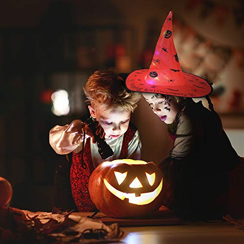 DECOMEN-Halloween-Decorations-Witch-Hats-with-LED-8pcs-Halloween-Outdoor-Witches-Hat-String-Lights-Halloween-Hanging-Decorations-for-Garden-Indoor-Yard-Tree-Party