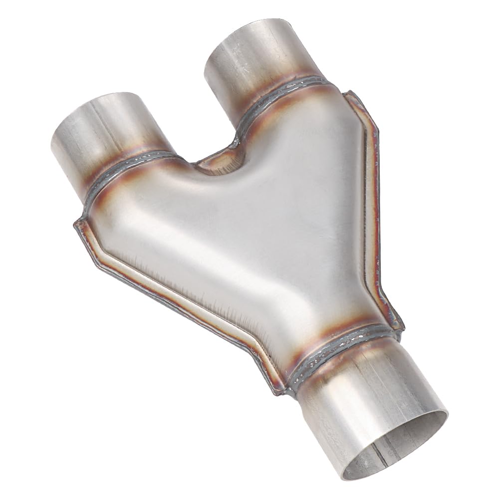 Photo 1 of LCGP Stainless Steel Y Pipe 2.5 Inch ID Single to 2.25'' Inch ID Dual Exhaust Adapter Connector 10" Overall Length