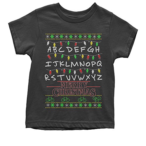Youth Strange Merry Christmas T-Shirt Large Black