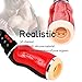 Male Masturbator Cup Adult Sex Toys for Men, Automatic Electric 5 Clamping 10 Vibrating with Various Woman Moans Stroker Masturbation Cup Rechargeable 4D Realistic Vagina Massage Vibrator (6.3in RED)