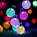KINGCOO Solar Crystal Ball String Lights, Waterproof 20ft 30 LED Crystal Globe Fairy Lights with 2 Modes Crystal Ball Globe Lights for Garden, Yard,Christmas Decorations (Multi Color)
