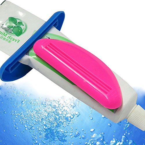 Unmengii 2Pcs Fashion Suckers Gadget Dispenser Tube Toothpaste Squeezer Bathroom Accessories Press