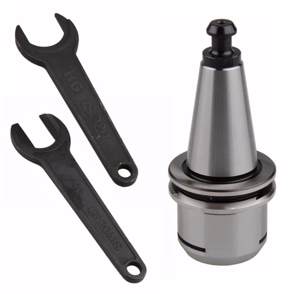 EU_HOZLY ISO20 ER20 35L Collet Chuck Holder G2.5 30.000RPM CNC Mill Spindle Holder + Key Wrench Set