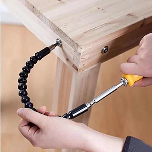 5 Pcs Black Multifunctional Flexible Extensional Shaft with Screw Drill Bit Holder Rechargeable Drill Electric Screwdriver Hose Connection Shaft Power Tool Accessories