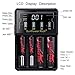 LCD Display Speedy Universal 18650 Battery Charger with Car Adapter Smart Charger for Rechargeable Batteries Ni-MH Ni-Cd AA AAA AAAA C, Li-ion 26650 22650 18490 17670 17500 18350 16340(RCR123) 14500