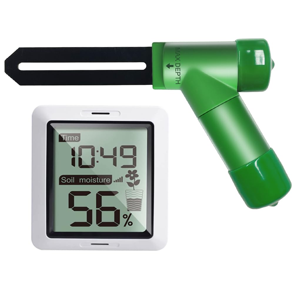 ECOWITT Soil Moisture Sensor WH0291, Plant Soil Moisture Meter with Digital LCD Display for Home Garden Lawn Potted Plant Care Indoor Outdoor 868MHZ…