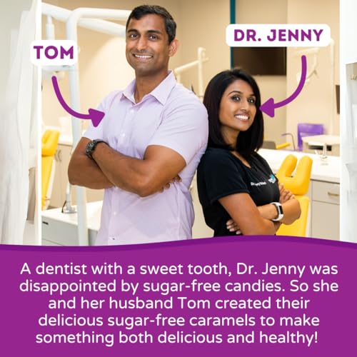 TOM & JENNY’S SUGAR FREE CANDY SOFT CARAMELS INDIVIDUALLY WRAPPED – SEA SALT & VANILLA – LOW NET CARB KETO ZERO SUGAR CANDY WITH ALLULOSE & MALTITOL (CLASSIC CHEWY CARAMELS) 1 PACK
