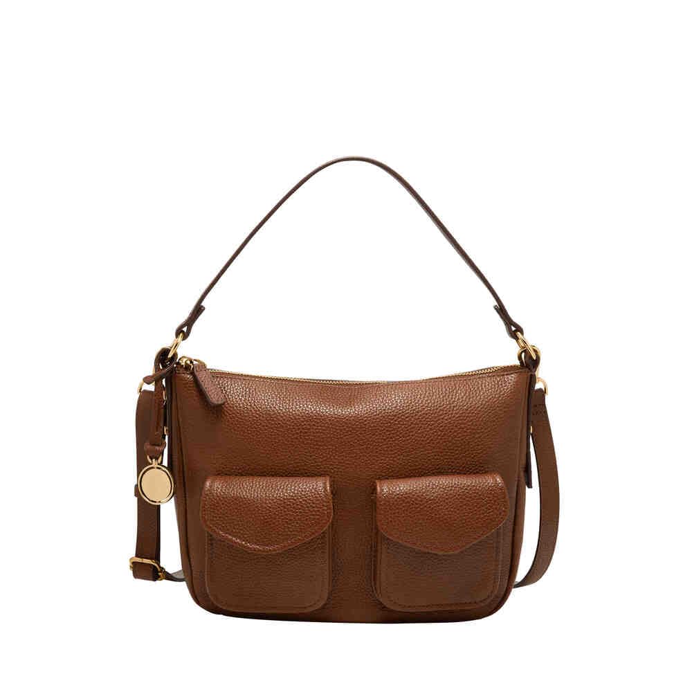 Fossil Women's Jolie Leather Cargo Crossbody Bag, Brown Image