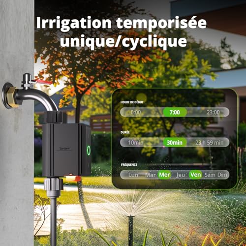 SONOFF Automatic Watering Timer, Automatic Watering Timer for Garden, Requires ZigBee Hub, IP55 Waterproof, History Query, Compatible with Alexa/Google Home/Home Assistant