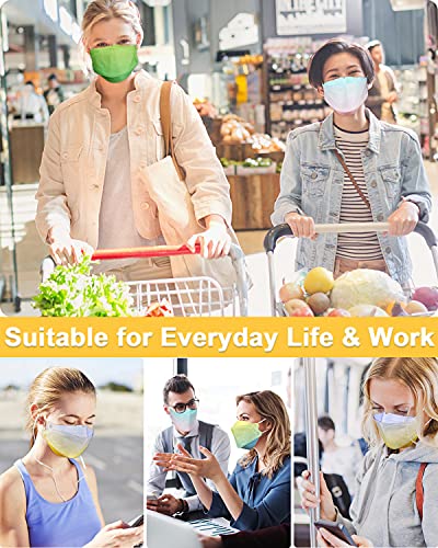 KF94 Mask for Women Men, 20 Packs Assorted Color Masks Individually Wrapped, Disposable Colorful Printed Mask Comfortable Fit for Adult, 4-Ply Breathable Mask with Adjustable Ear Loops