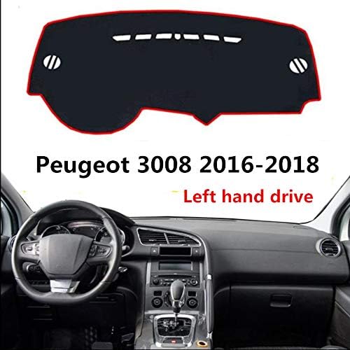 HCDSYSN Left Hand Drive car Dashboard mat Cover,for Peugeot 3008 2016 2018 Auto Dashboard Rug