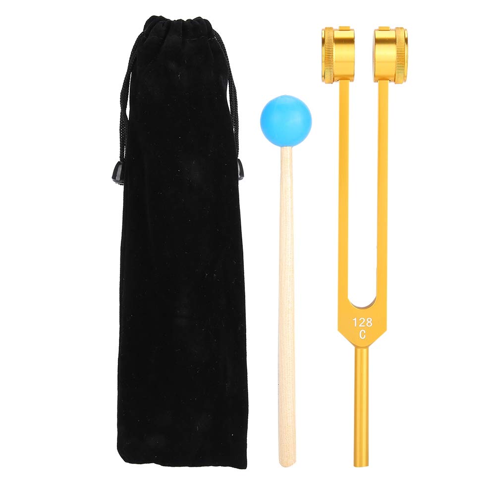 C128HZ Tuning Fork for Ear Cleaning, Sound Healing Instrument with Hammer, Ideal for Music Therapy, Classroom Activities, and Health Clubs
