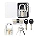 3pcs Transparent Lock Set Sopoby Crystal Keyed Padlock + Cylinder Lock + Blade Lock, Clear Locks