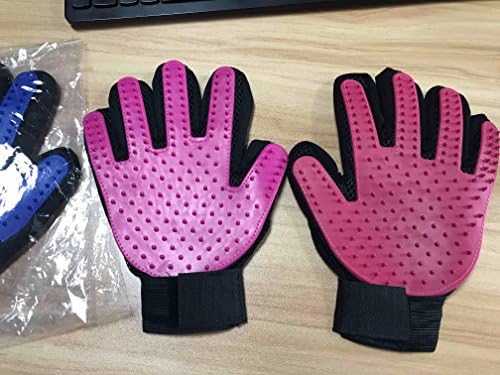 2 in 1 Pet Brush Grooming Bathing Multi Color Hair Shedding Hand Tool TPE Material (Rose)