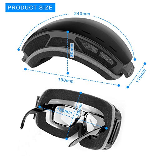 image for INTSUN OTG Ski Goggles Anti-Fog UV Protection Windproof Snowboard Gogg