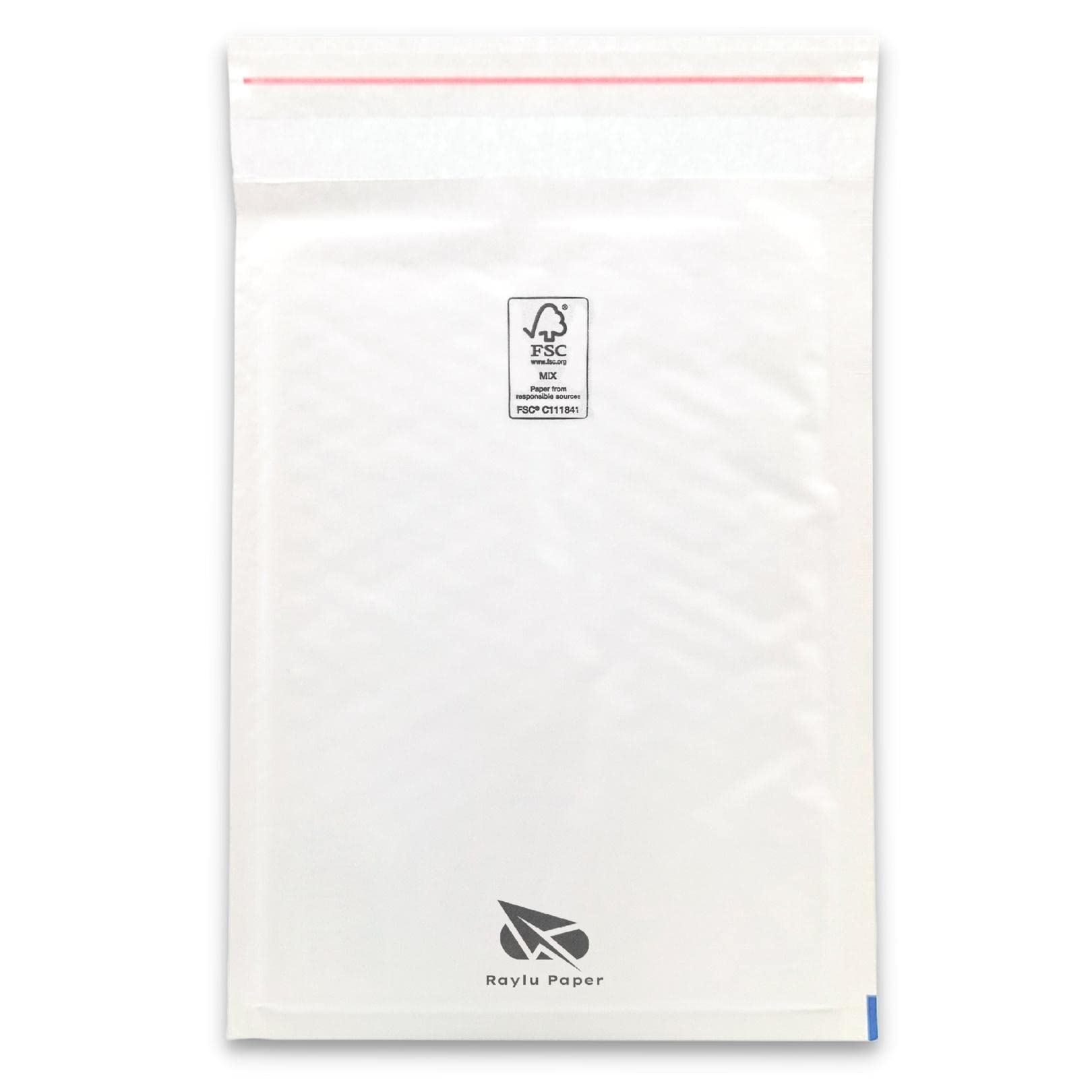RAYLU PAPER - Pack of 10 Kraft Bubble Padded Envelopes with Self-Seal Seal, White Kraft Padded Mailing Envelopes (270 x 360 mm)