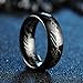 TUSEN JEWELRY The Lord of The Rings High Polish Black Plated Tungsten Carbide Ring Men's Ring