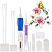 GeMoor Embroidery Punch Needle with 3 Size Needles, Embroidery Pen Craft Tool for Embroidery and DIY Sewing with Threaders, Embroidery Stitching Punch Needle Great for Handicraft Lover