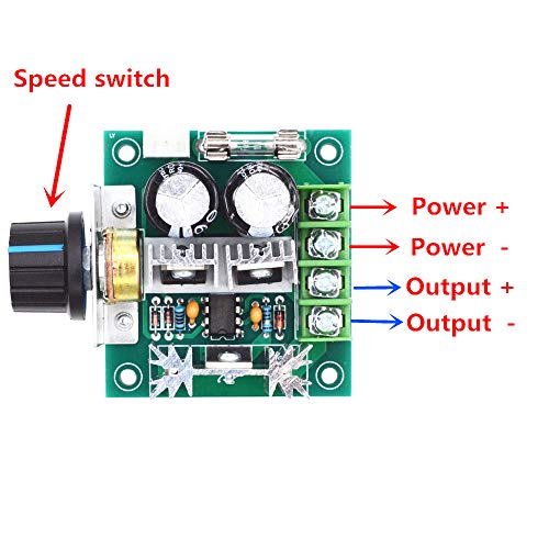 2 packs 12V-40V 8A PWM DC motor controller Variable speed governor Speed control knob with reverse polarity protection 12v variable speed switch pulse width modulator