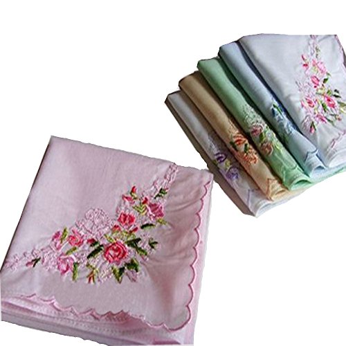 La closure Ladies Soft Embroidery 60s"Cotton Handkerchiefs-Square 43cm
