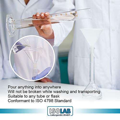 image for ISOLAB USA - Multipurpose Plastic Lab Funnels Laboratory Clear White P