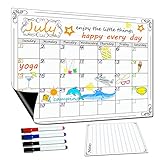 Lockways Magnetic Dry Erase Calendar, 17 x 13 Inch Fridge Magnetic Calendar, Fridge Magnetic Calendar Organizer for Kitchen Refrigerator