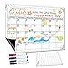 Lockways Magnetic Dry Erase Calendar, 17 x 13 Inch Fridge Magnetic Calendar, Fridge Magnetic Calendar Organizer for Kitchen Refrigerator