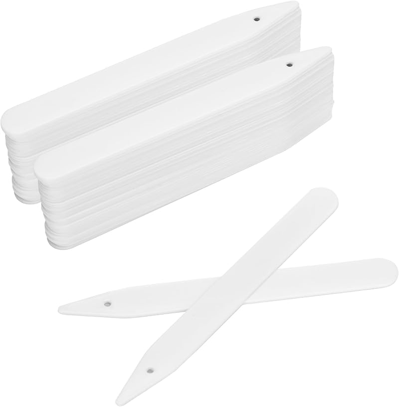 KINGLAKE 100Pcs Plant Labels White Plastic Markers for Outdoor Garden 12x1.3cm