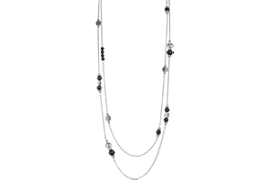 BULINLIN Layered Silver Long Necklace for Women Turquoise Stone Beaded Strand Sweater Chain Necklaces Fashion Costume Jewelry Gifts for Mom