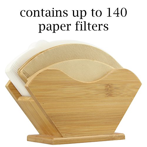 Unibene Bamboo Coffee Filter Holder, Renewable Stand Container