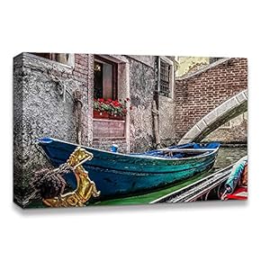 Canvas Wall Art Beautiful Landscape Grand Canal, Venice, Italy Painting Artwork for Home Prints Framed - 12x18 inches