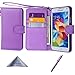 Wisdompro Case for S5, PU Leather Folio Protective Wallet Case Phone Cover with Credit Card Slots, Wrist Strap and Magnetic Closure for Samsung Galaxy S5 - Purple