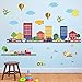 decalmile Construction Cars City Wall Decals Transportation Roads Kids Wall Stickers Baby Nursery Childrens Bedroom Playroom Wall Decor
