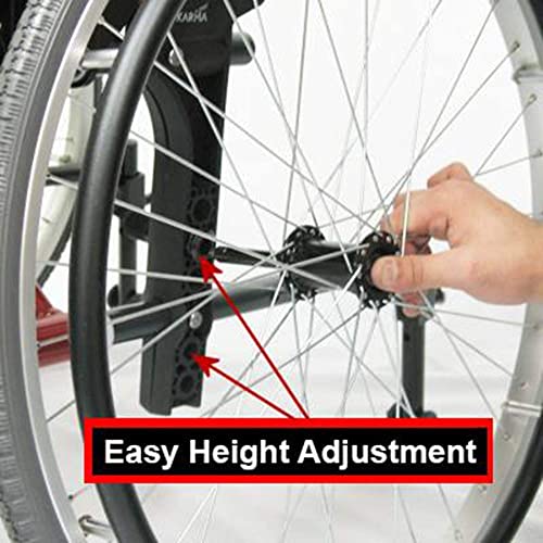 Karman Healthcare S-305 29 lbs Ultra Light Ergonomic Wheelchair with Removable Footrest and Quick Release Wheels Silver Color