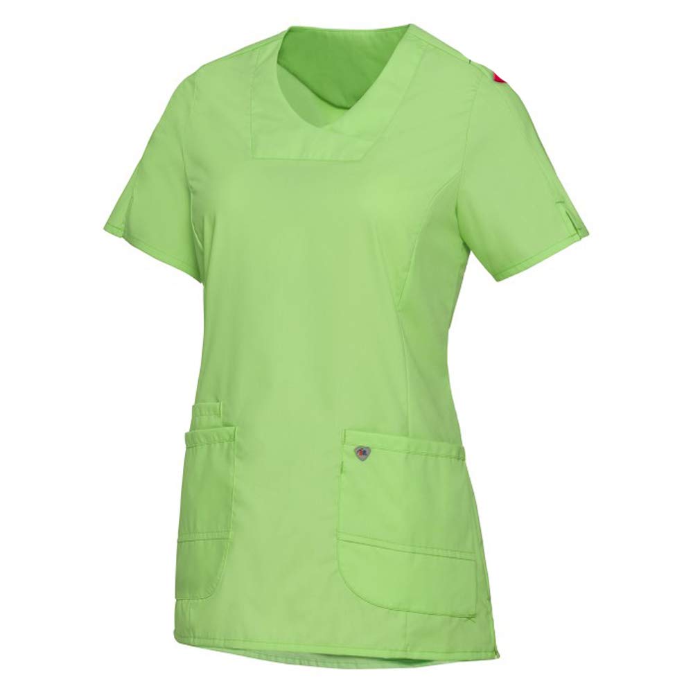 BP 1762-241-0078-Ln Super Light Fabric Cover Tunic for Women, 49% Cotton, 48% Polyester, 3% Elastolefin, Light Green, Ln Size
