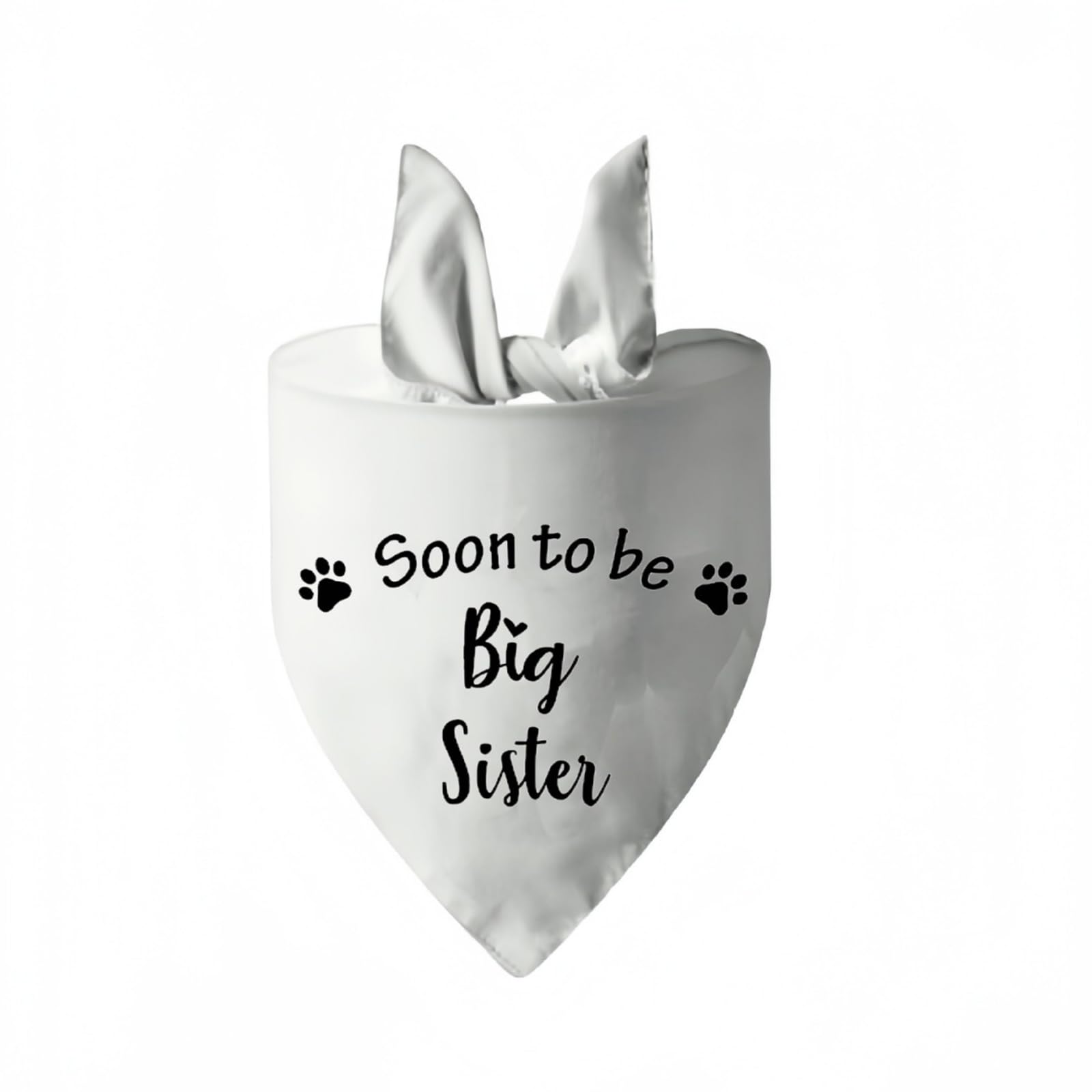 Ling & Bai Baby Announcement Dog Bandana Bibs With Heart Paw Gender Reveal Triangle Printed Pregnancy Gift Pet Scarf Accessories for Puppy (Soon to be)