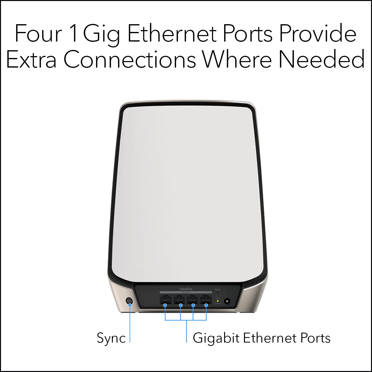 NETGEAR Orbi Tri-Band WiFi 6 Mesh Add-on Satellite (RBS860) - Works with Orbi RBR860S and RBK863S, Adds Coverage Up to 2,700 sq. ft., AX6000 (6Gbps)
