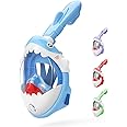 THENICE Full Face Snorkel Mask Kids,180 HD View Anti Fog & Anti Leak Snorkel Mask for Kids Snorkel Set,Snorkeling Gear for Kids