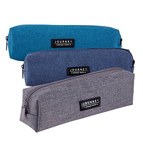 Pencil bag canvas durable zippered stationery pouch sta…