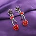 Glamorousky Elegant Red Rose Earrings with Red Austrian Element Crystals and Crystal Glass