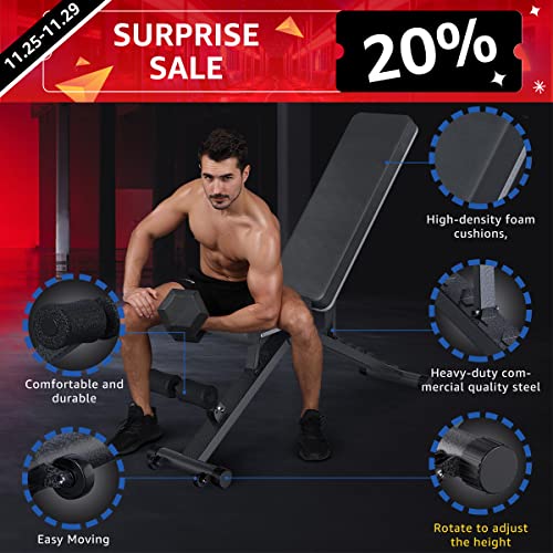 BARWING 842 Weight Bench Adjustable Exercise 800 LB Heavy Incline