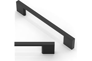 Asimerdeco AR003 10 Pack Matte Black Cabinet Pulls 5 Inch(128mm) Kitchen Cabinet Handles Solid Zinc Alloy Cabinet Hardware Dr