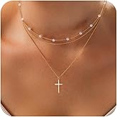 LULII Cross Necklace for Women Dainty 14K Gold Silver Plated Small Cross Pendant Choker Simple Cute Cross Gold Necklace for Women Trendy Faith Jewelry Gift