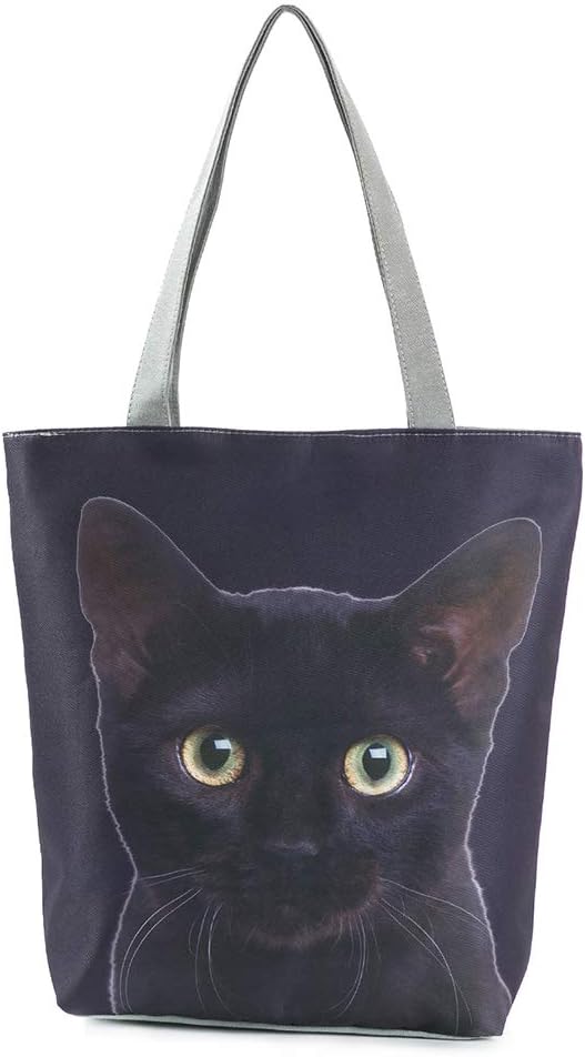 Nowbetter Womens’s Handbag Cute Animal Pattern Canvas Shoulder Bag Multifunction Lunch Tote Bag Large Capacity Environmental Protection Casual Bag for School Work Travel Shopping