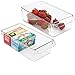 iDesign Linus Plastic Fridge and Freezer Storage Organizer Bin, Clear Container for Food, Drinks, Produce Organization, BPA-Free, 11.5