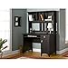 Bush Furniture Salinas Computer Desk with Hutch | Study Table with Drawers, Cabinets & Pullout Keyboard/Laptop Tray | Modern Home Office Desk in Vintage Black | Work Desk with Storage