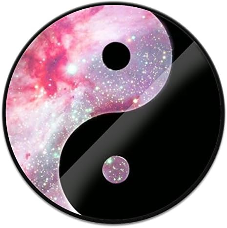Expanding Stand Pop Grip Mount Holder Sockets for iPhone,Note 8,Smartphones and Tablets - Yin Yang Pink Galaxy Black