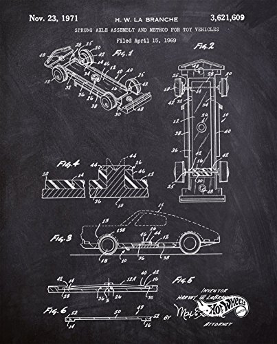 Hot Wheels Decor - Original Mattel Hot Wheels Patent Prints - Set of Four 8"x10" Prints - Great Gift for Hot Wheels Fans! - Thumbnail 2